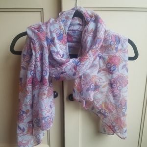 Owl sheer scarf
